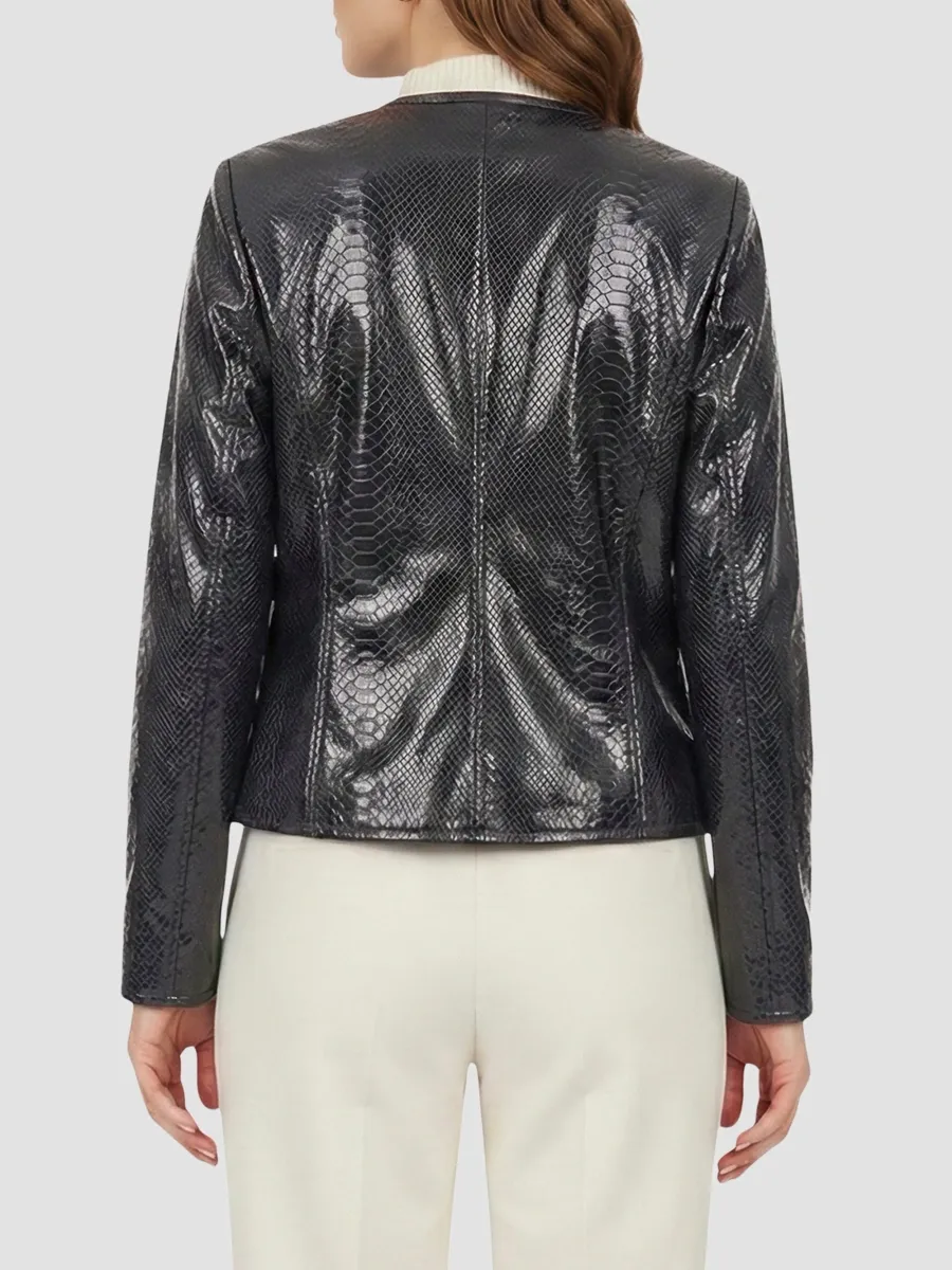 Gorski Women's Metis Suede Python Printed Jacket | Thumbnail 5 Gorski Women's Metis Suede Python Printed Jacket | Thumbnail 5