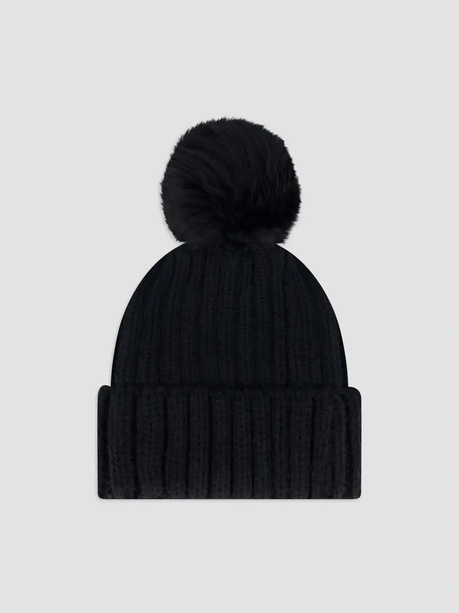 Gorski Women's Knit Hat with Merinillo Shearling Lamb Pompom | Thumbnail 2 Gorski Women's Knit Hat with Merinillo Shearling Lamb Pompom | Thumbnail 2