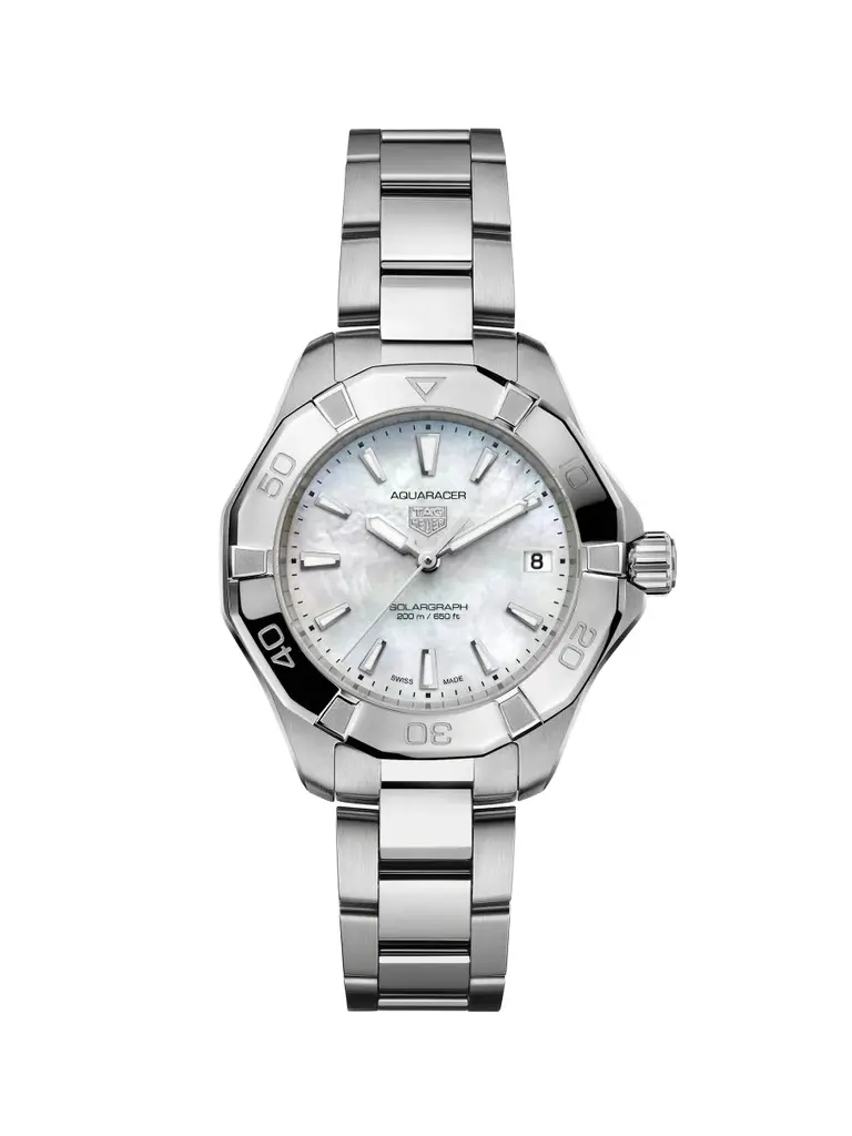 TAG Heuer Women's Aquaracer Professional 200 Solargraph Stainless Steel & Mother-Of-Pearl Bracelet Watch/34MM