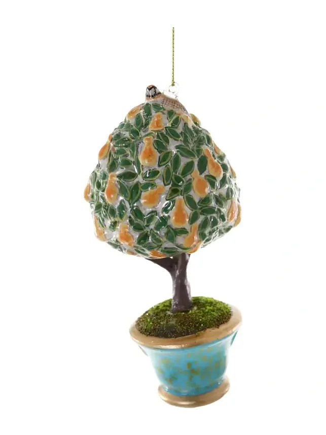 Cody Foster & Co Pear Tree Glass Ornament