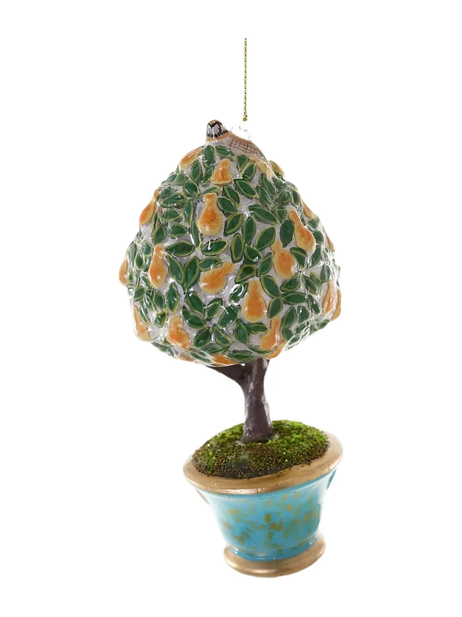 Cody Foster & Co Pear Tree Glass Ornament