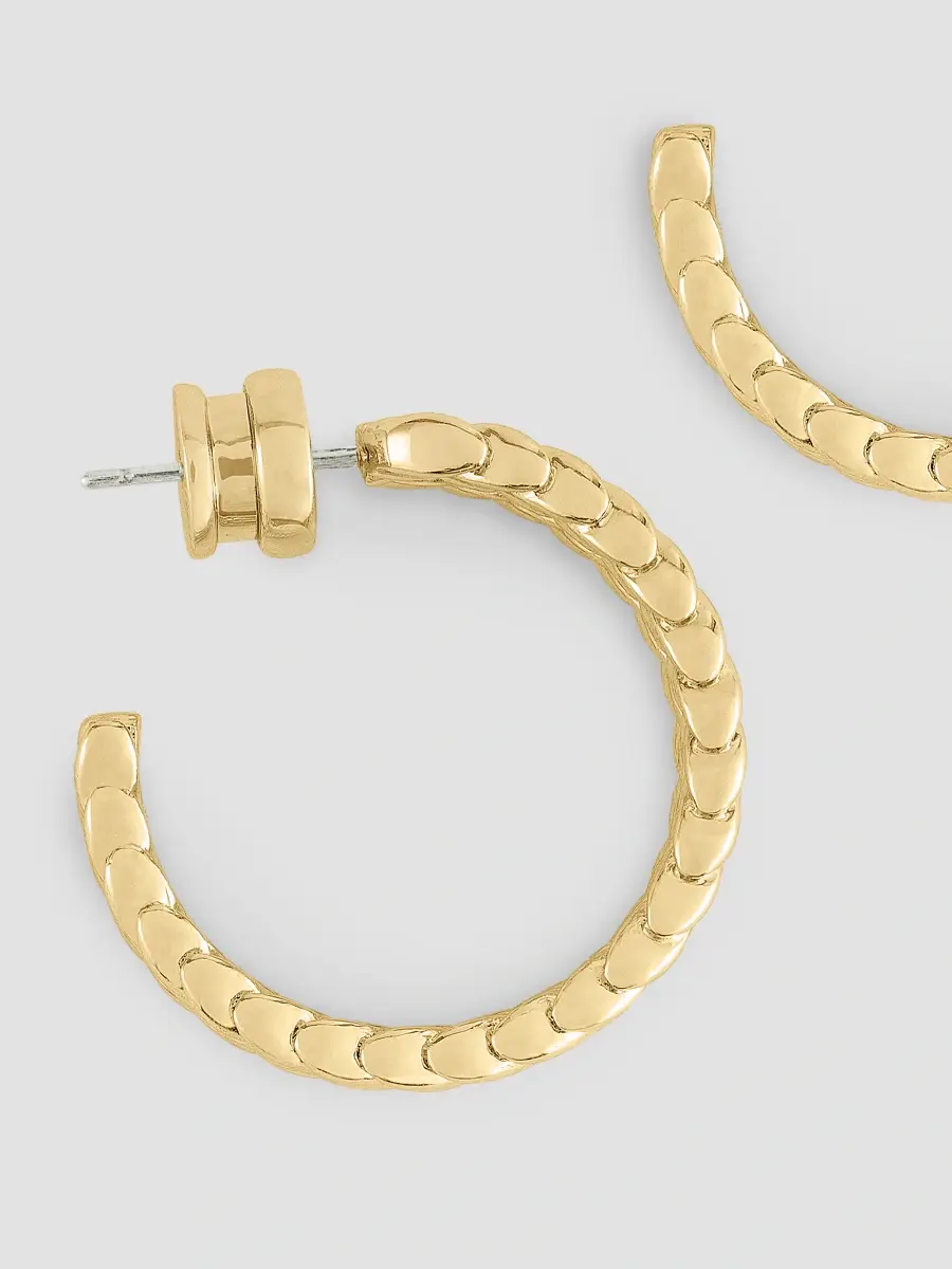 Anabel Aram Women's Cheval 18K-Gold-Plated Braided Hoop Earrings | Thumbnail 3 Anabel Aram Women's Cheval 18K-Gold-Plated Braided Hoop Earrings | Thumbnail 3