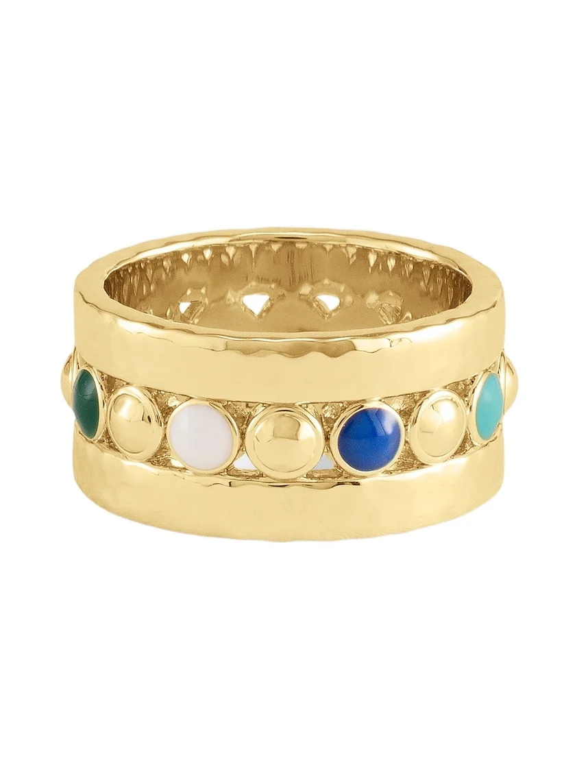 Women's Milos 18K-Gold-Plated & Enamel Ring - Yellow Gold Women's Milos 18K-Gold-Plated & Enamel Ring - Yellow Gold