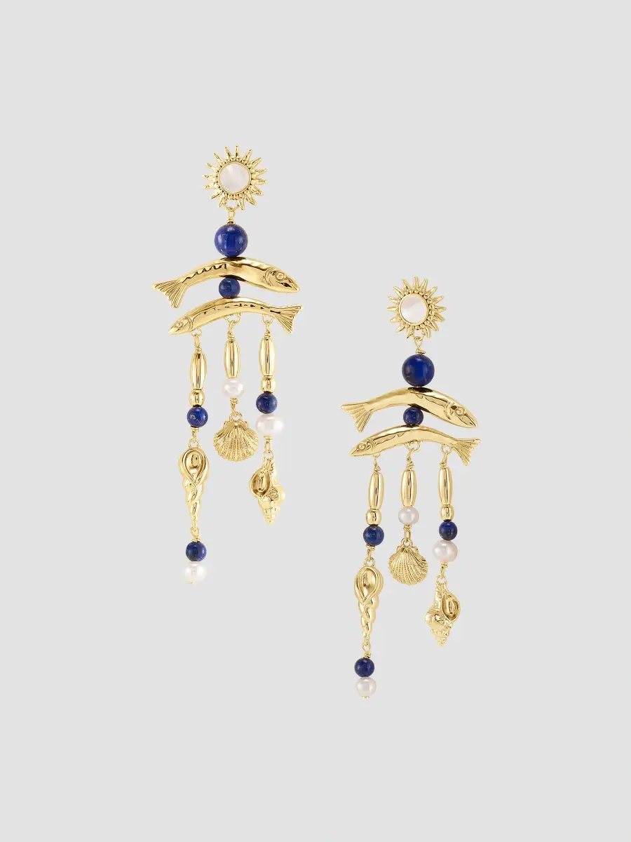 Anabel Aram Women's Milos 18K-Gold-Plated, Lapis Lazuli & Pearl Drop Earrings | Thumbnail 2 Anabel Aram Women's Milos 18K-Gold-Plated, Lapis Lazuli & Pearl Drop Earrings | Thumbnail 2