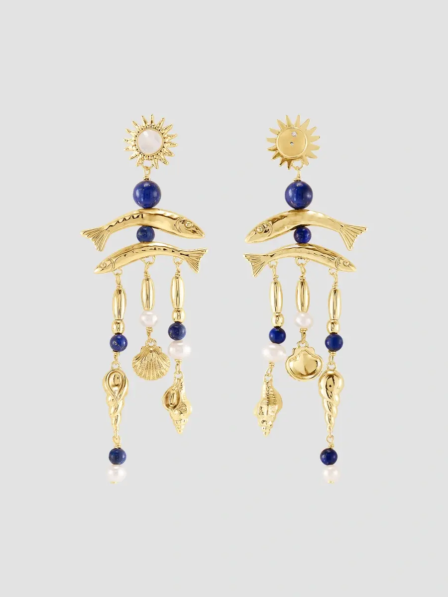 Anabel Aram Women's Milos 18K-Gold-Plated, Lapis Lazuli & Pearl Drop Earrings | Thumbnail 3 Anabel Aram Women's Milos 18K-Gold-Plated, Lapis Lazuli & Pearl Drop Earrings | Thumbnail 3
