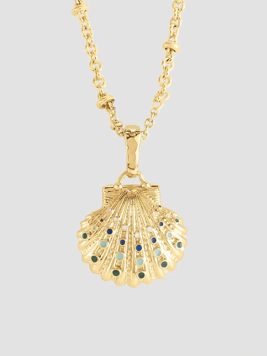 Anabel Aram Women's Milos 18K-Gold-Plated, Enamel & Pearl Clamshell Locket | Thumbnail 3 Anabel Aram Women's Milos 18K-Gold-Plated, Enamel & Pearl Clamshell Locket | Thumbnail 3