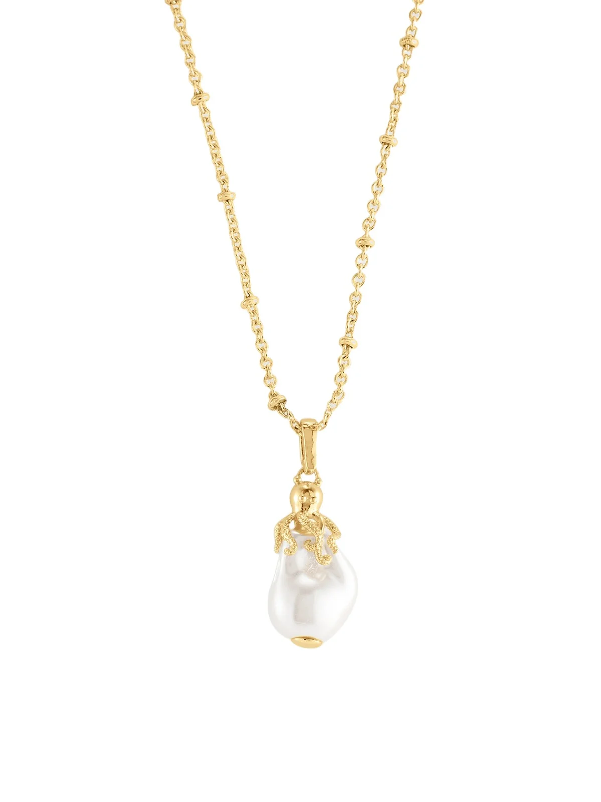 Anabel Aram Women's Milos 18K-Gold-Plated & Pearl Octopus Charm