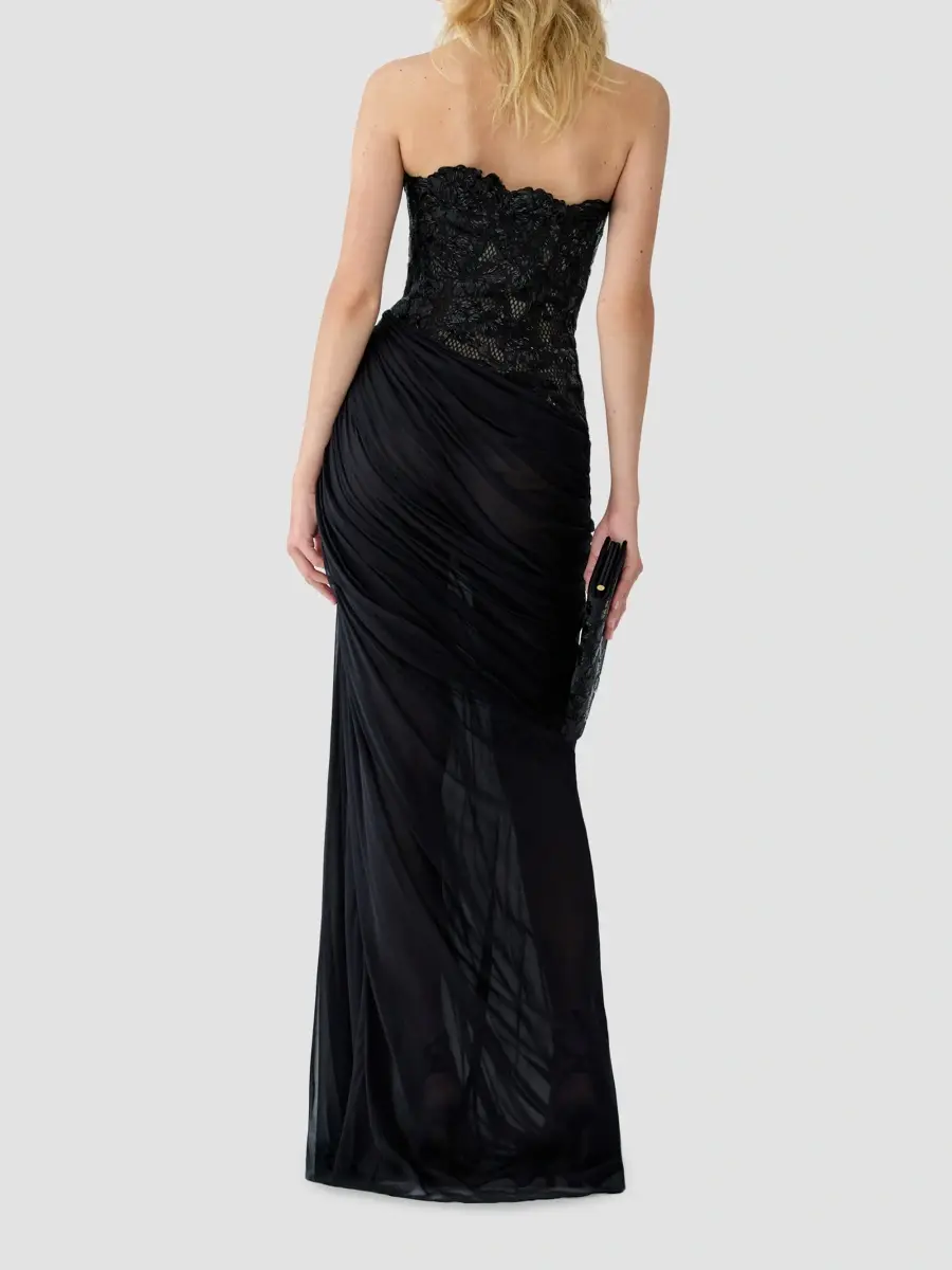 Carolina Herrera Women's Floral Lace Silk Strapless Gown | Thumbnail 3 Carolina Herrera Women's Floral Lace Silk Strapless Gown | Thumbnail 3