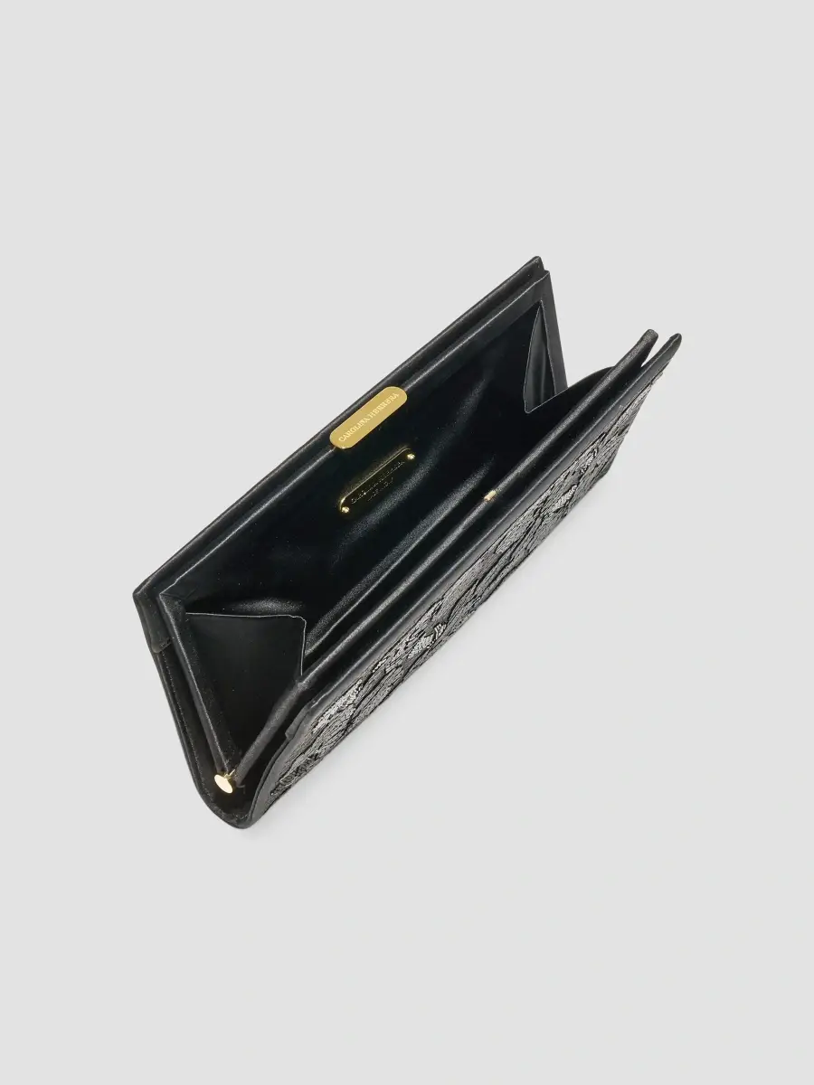 Carolina Herrera Women's Pats Embellished Satin Clutch | Thumbnail 3 Carolina Herrera Women's Pats Embellished Satin Clutch | Thumbnail 3