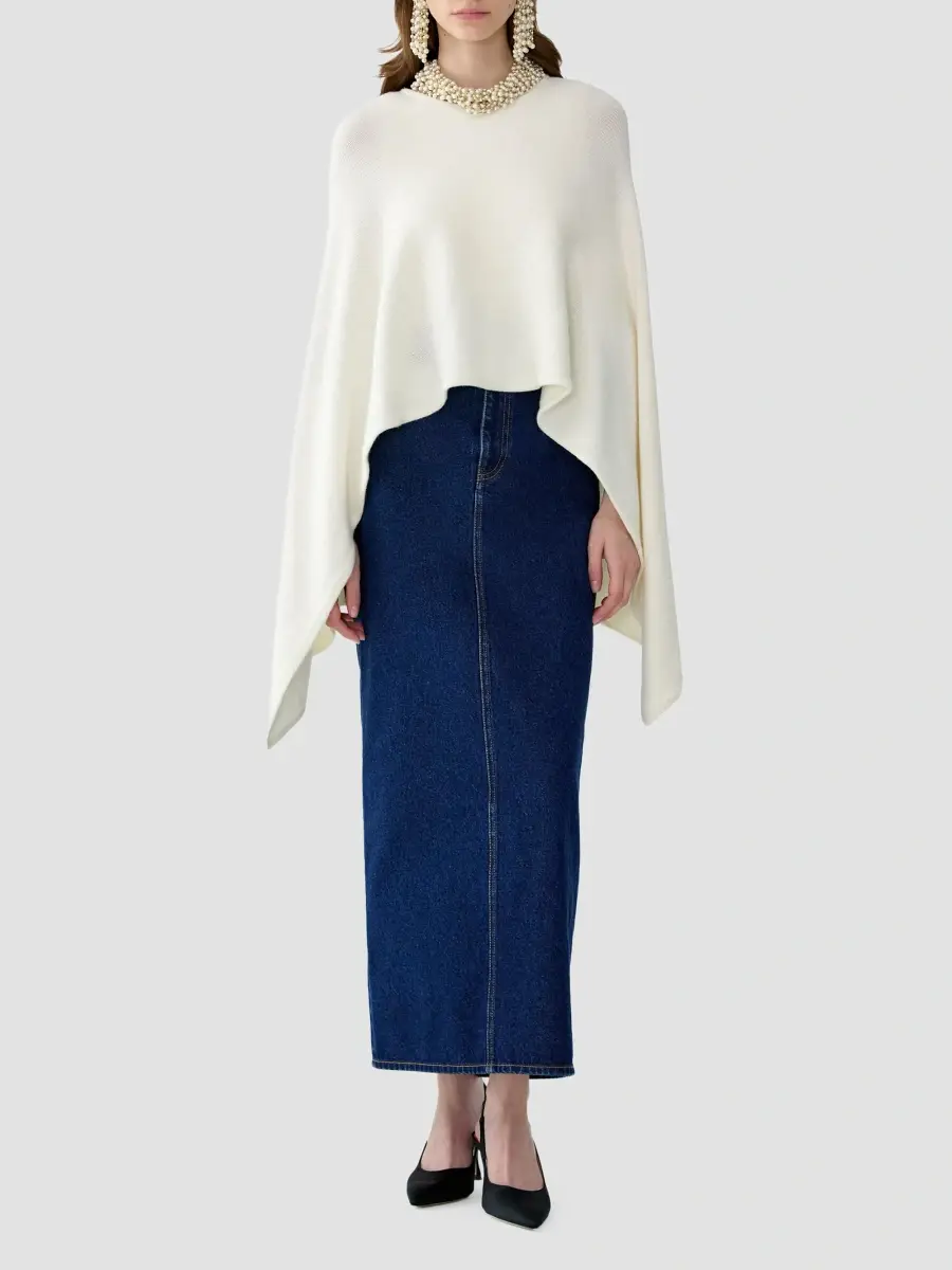 Carolina Herrera Women's Virgin Wool Jewel-Neck Cape | Thumbnail 2 Carolina Herrera Women's Virgin Wool Jewel-Neck Cape | Thumbnail 2