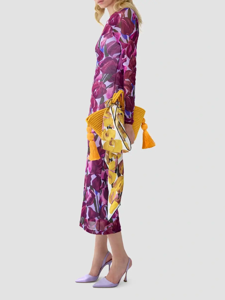 Carolina Herrera Women's Floral Crewneck Column Midi Dress | Thumbnail 5 Carolina Herrera Women's Floral Crewneck Column Midi Dress | Thumbnail 5