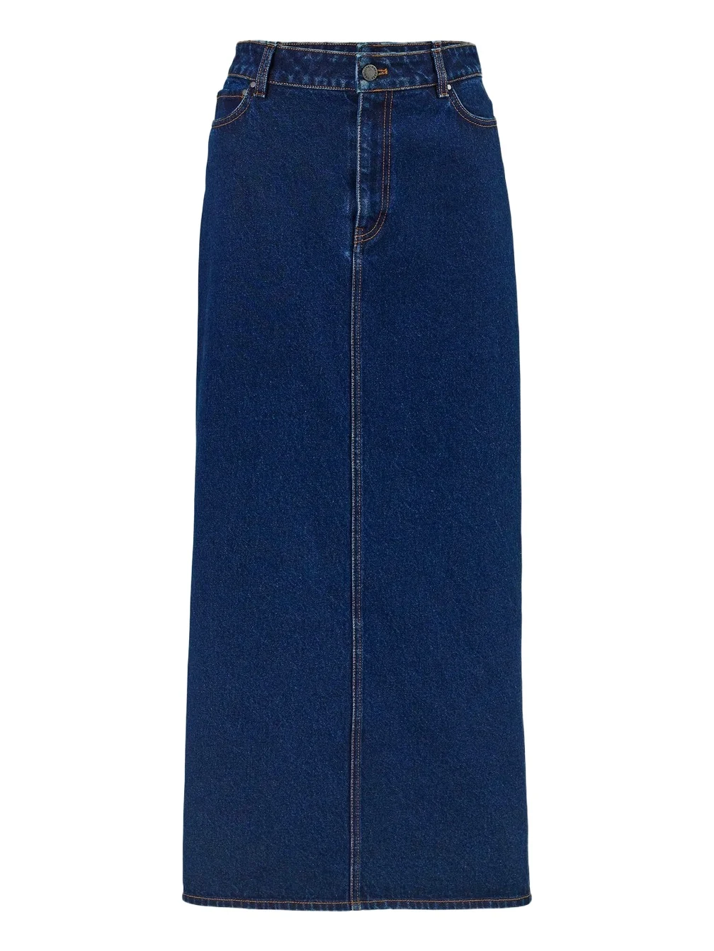 Women's Denim High-Rise Column Midi Skirt