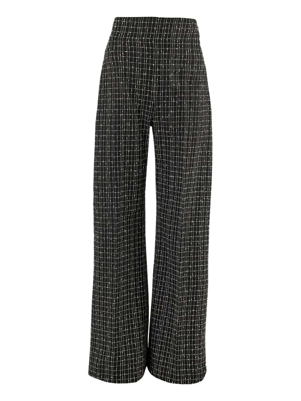 Women's Beaded & Checkered Wool Wide-Leg Pants