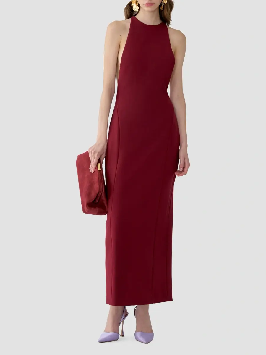 Carolina Herrera Women's Stretch Virgin Wool Column Gown | Thumbnail 2 Carolina Herrera Women's Stretch Virgin Wool Column Gown | Thumbnail 2