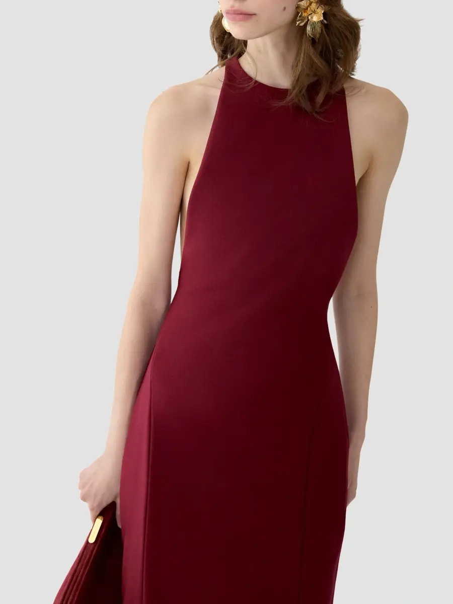 Carolina Herrera Women's Stretch Virgin Wool Column Gown | Thumbnail 4 Carolina Herrera Women's Stretch Virgin Wool Column Gown | Thumbnail 4