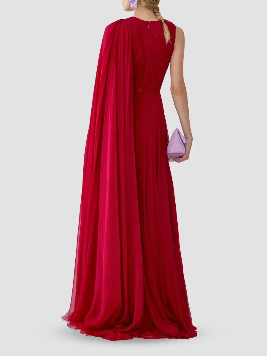 Carolina Herrera Women's Silk Draped Cut-Out Gown | Thumbnail 3 Carolina Herrera Women's Silk Draped Cut-Out Gown | Thumbnail 3