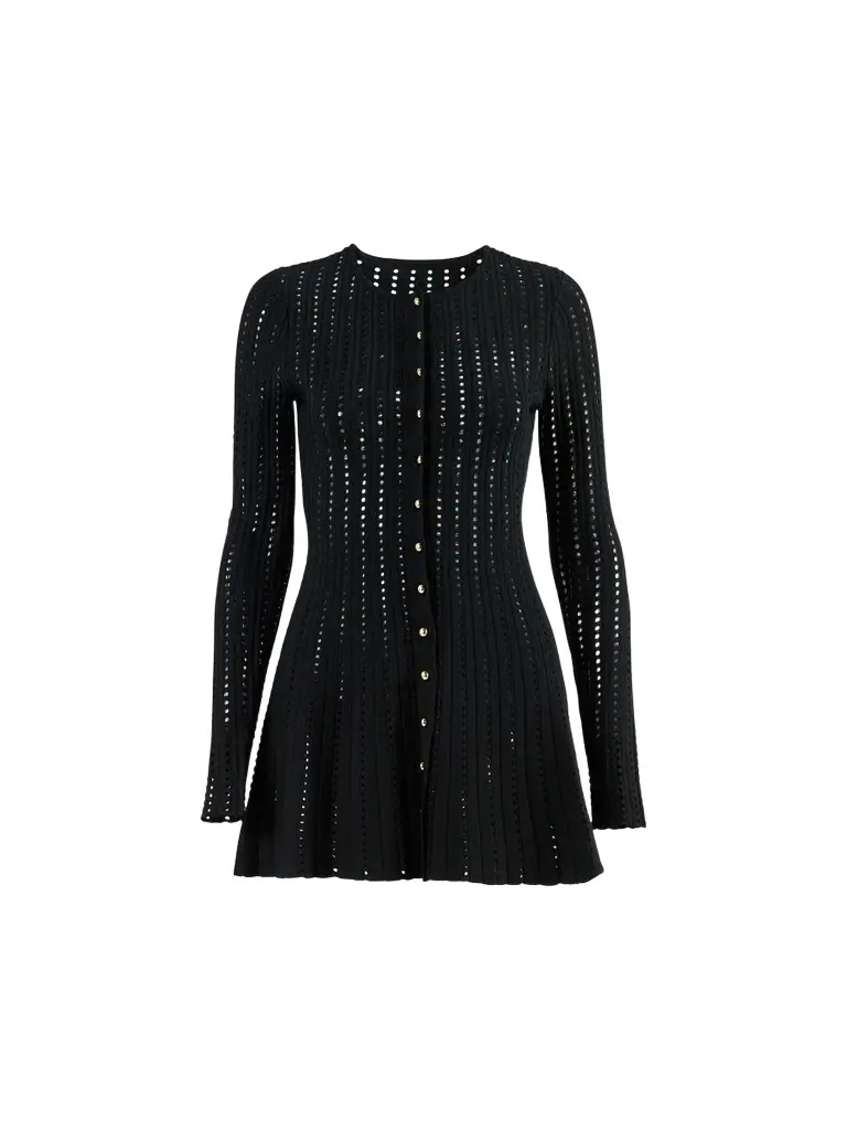 Women's Open-Knit Crewneck Cardigan Women's Open-Knit Crewneck Cardigan