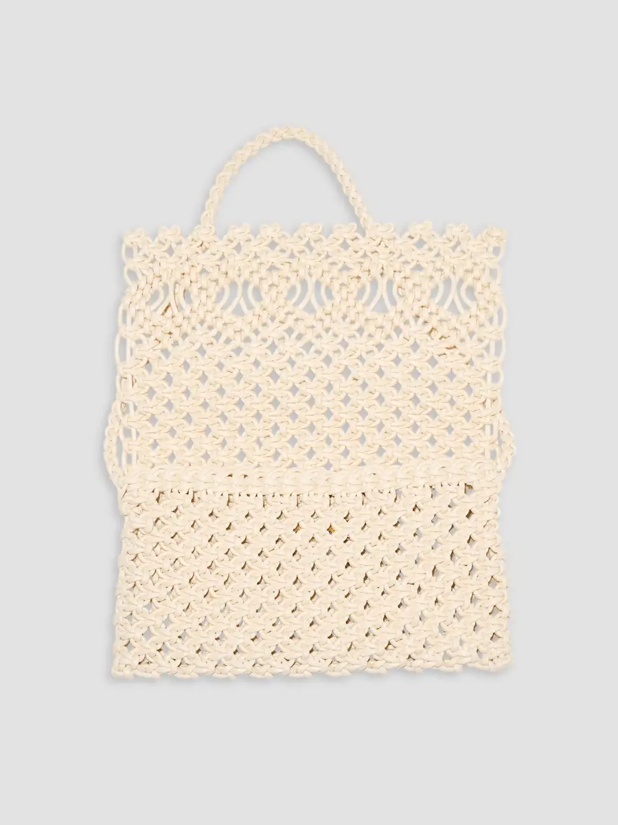 Carolina Herrera Women's Sol Macramé Cotton Shoulder Bag | Thumbnail 3 Carolina Herrera Women's Sol Macramé Cotton Shoulder Bag | Thumbnail 3