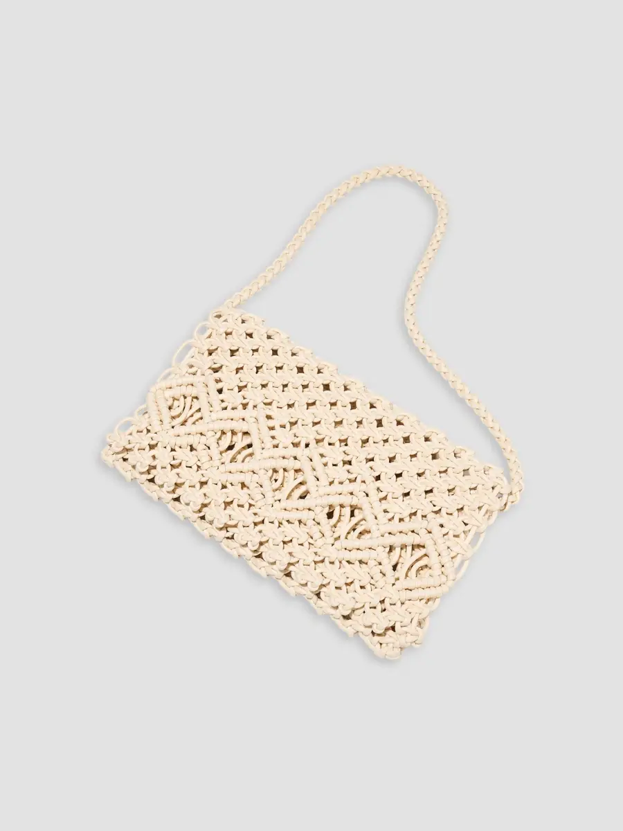 Carolina Herrera Women's Sol Macramé Cotton Shoulder Bag | Thumbnail 4 Carolina Herrera Women's Sol Macramé Cotton Shoulder Bag | Thumbnail 4