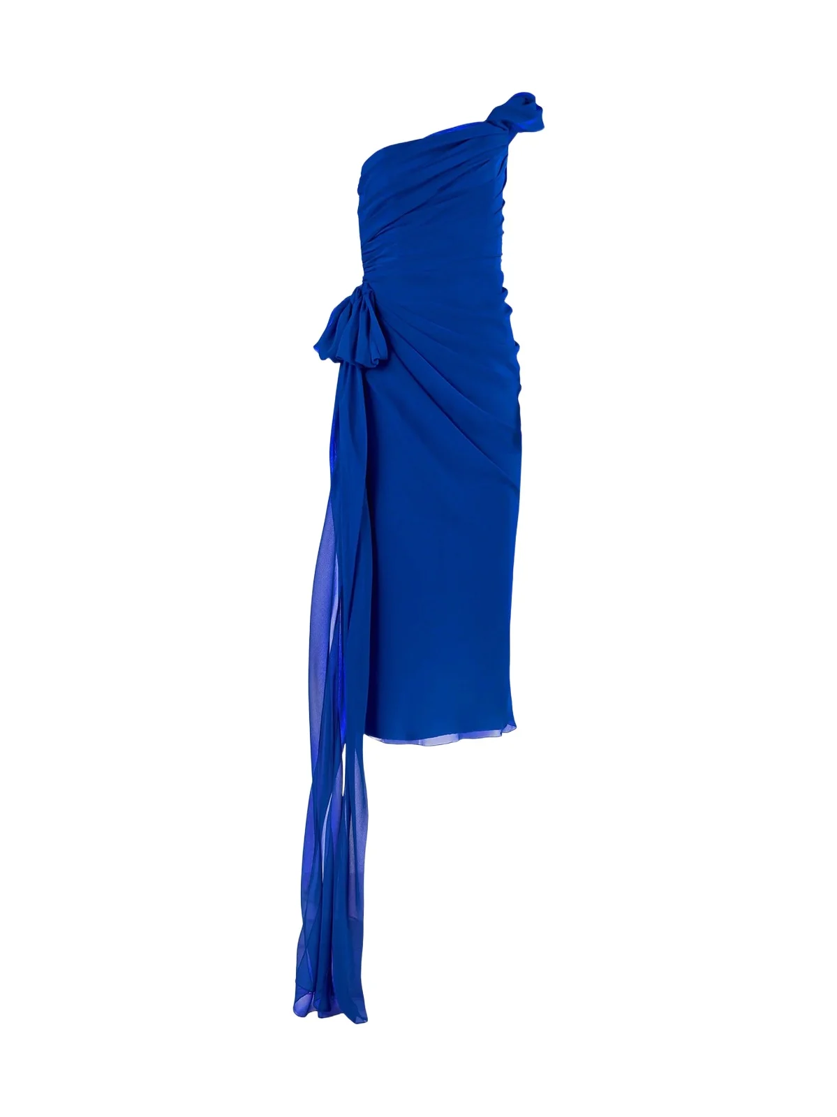 Carolina Herrera Women's Ruched One-Shoulder Silk Midi Dress