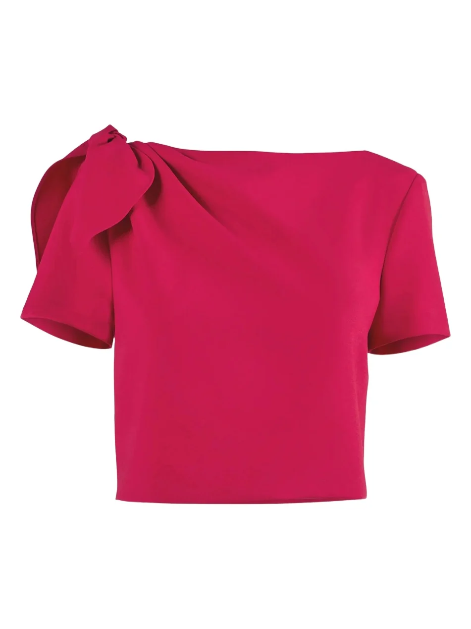 Carolina Herrera Women's Stretch Virgin-Wool Bow Crop Top