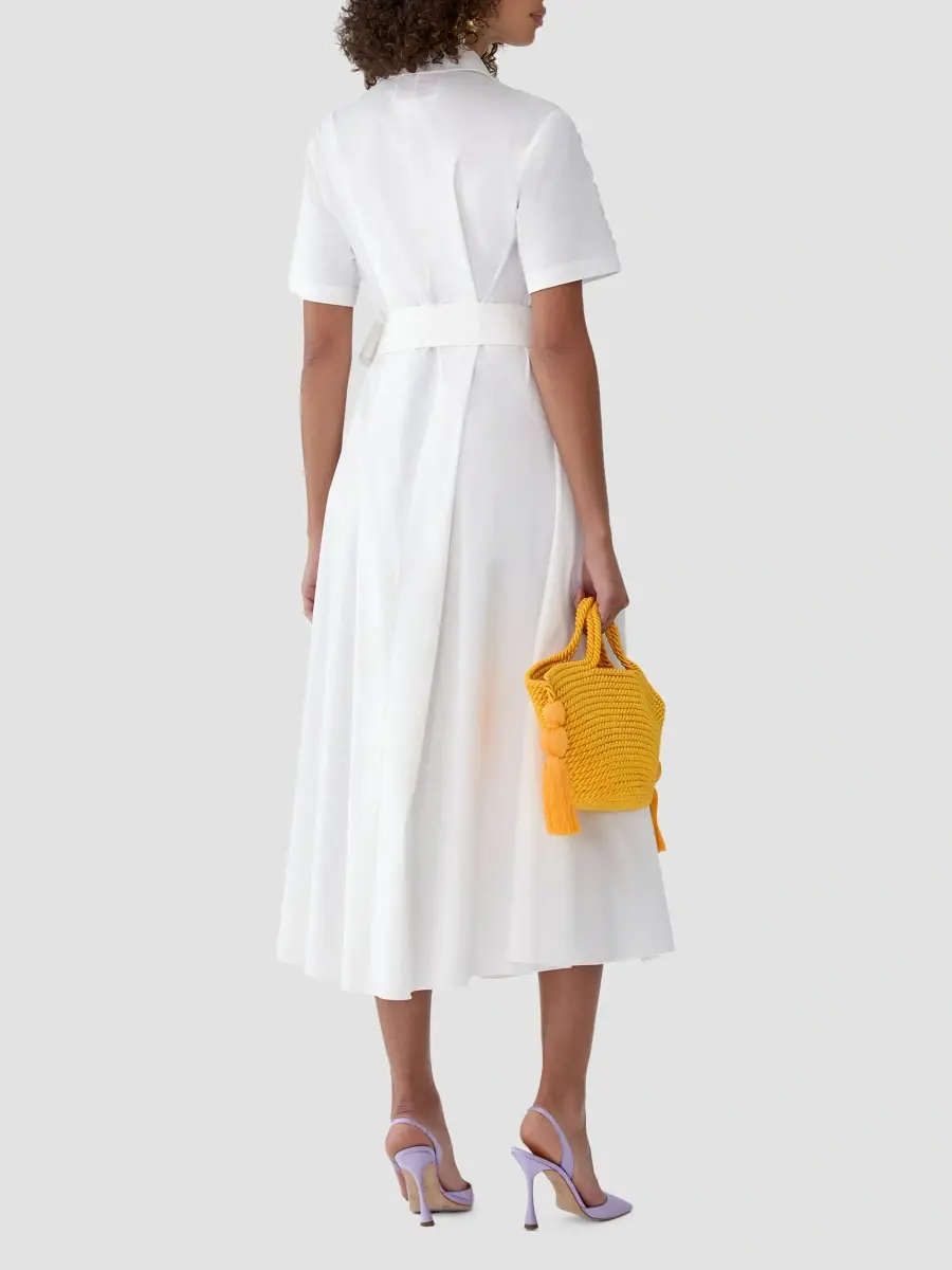 Carolina Herrera Women's Floral Appliqué Cotton-Blend Belted Midi Shirtdress | Thumbnail 3 Carolina Herrera Women's Floral Appliqué Cotton-Blend Belted Midi Shirtdress | Thumbnail 3