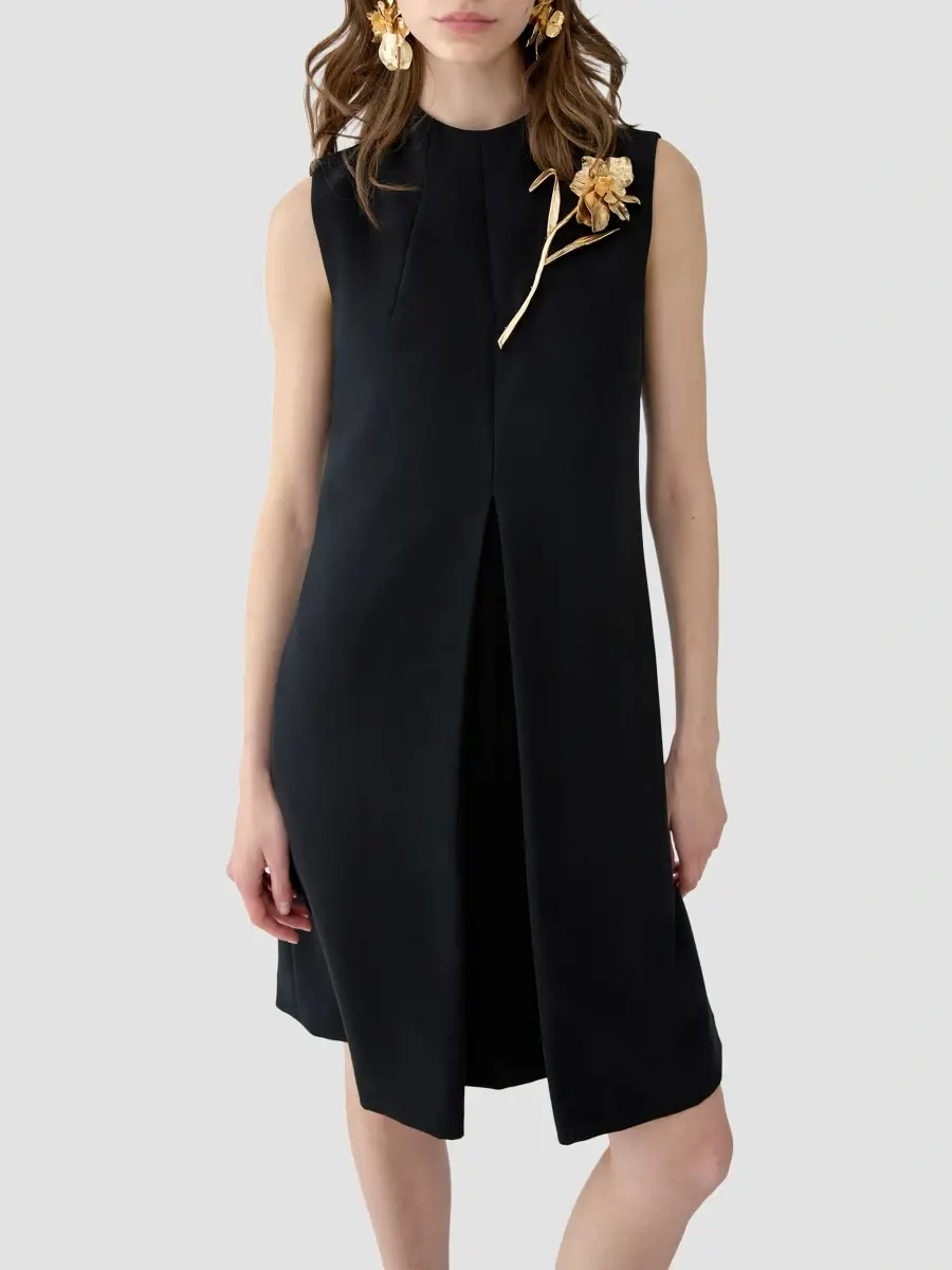 Carolina Herrera Women's Pleated Shit Knee-Length Dress | Thumbnail 5 Carolina Herrera Women's Pleated Shit Knee-Length Dress | Thumbnail 5