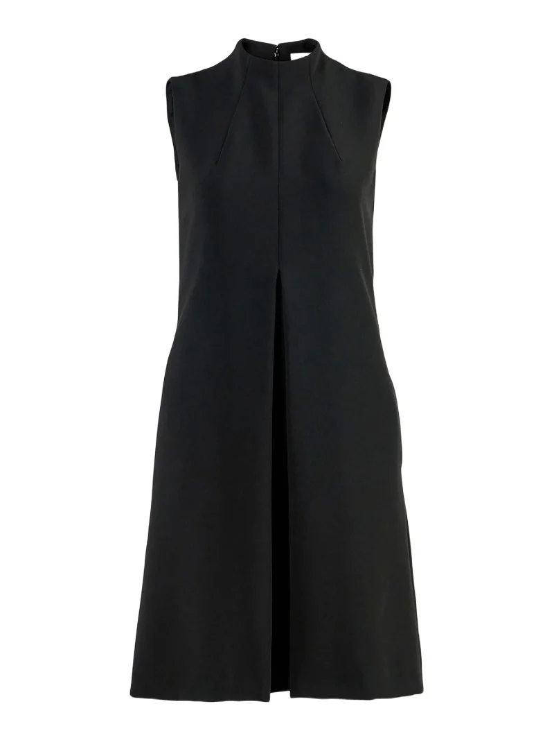 Women's Pleated Knee-Length Shift Dress