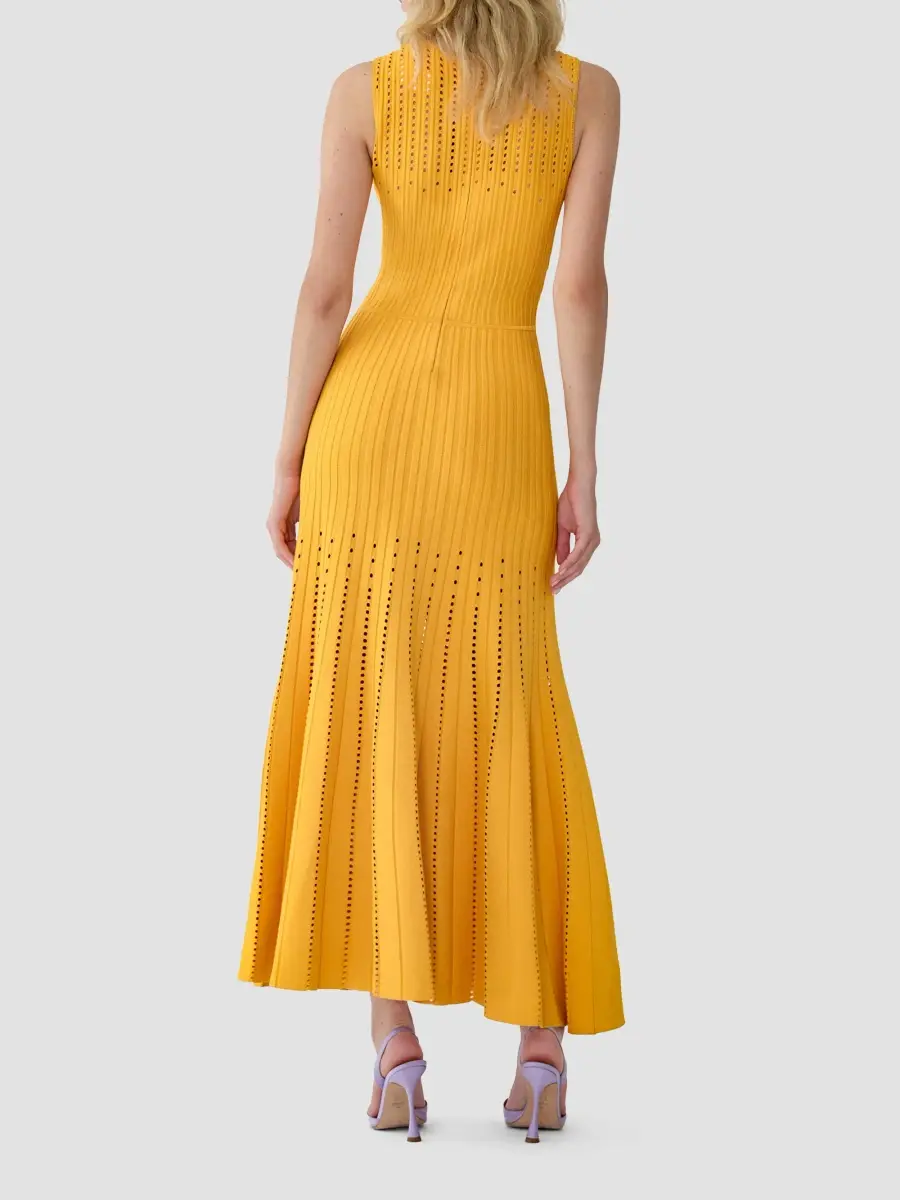 Carolina Herrera Women's Crewneck A-Line Knit Maxi Dress | Thumbnail 3 Carolina Herrera Women's Crewneck A-Line Knit Maxi Dress | Thumbnail 3