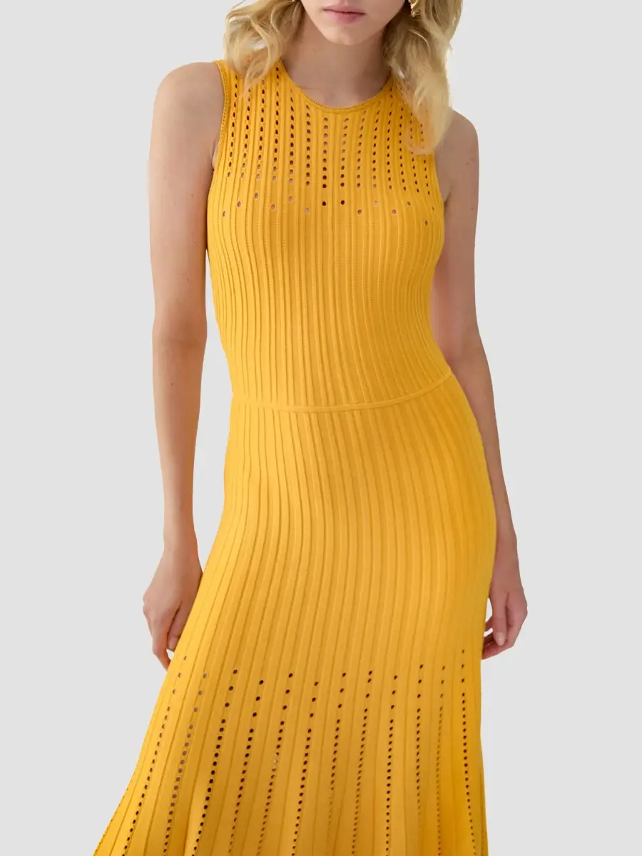 Carolina Herrera Women's Crewneck A-Line Knit Maxi Dress | Thumbnail 4 Carolina Herrera Women's Crewneck A-Line Knit Maxi Dress | Thumbnail 4