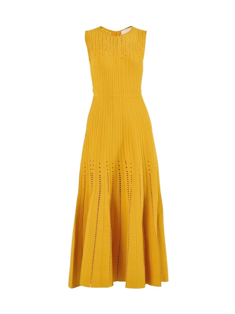 Carolina Herrera Women's Crewneck A-Line Knit Maxi Dress