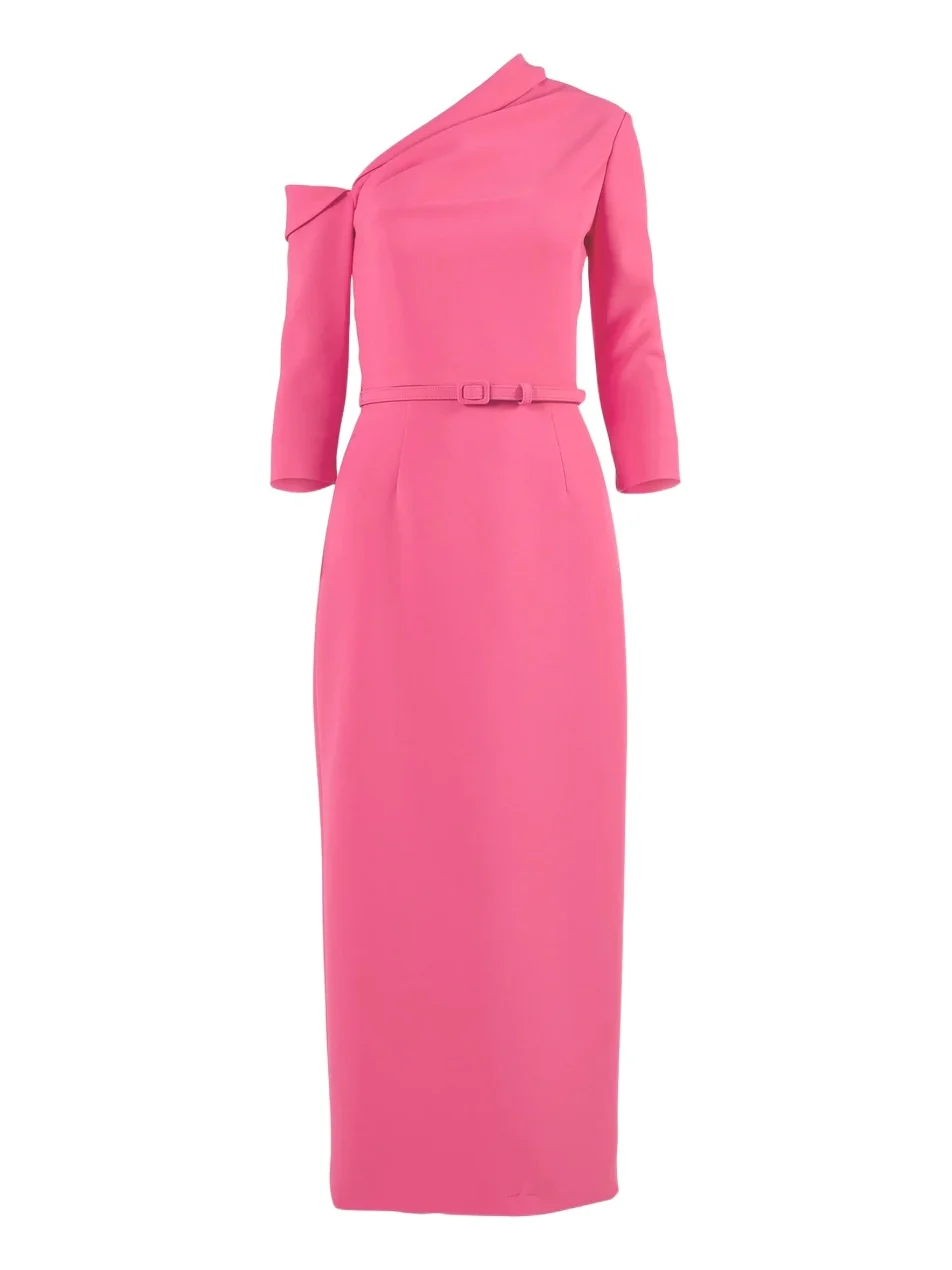 Carolina Herrera Women's Belted One-Shoulder Midi Dress