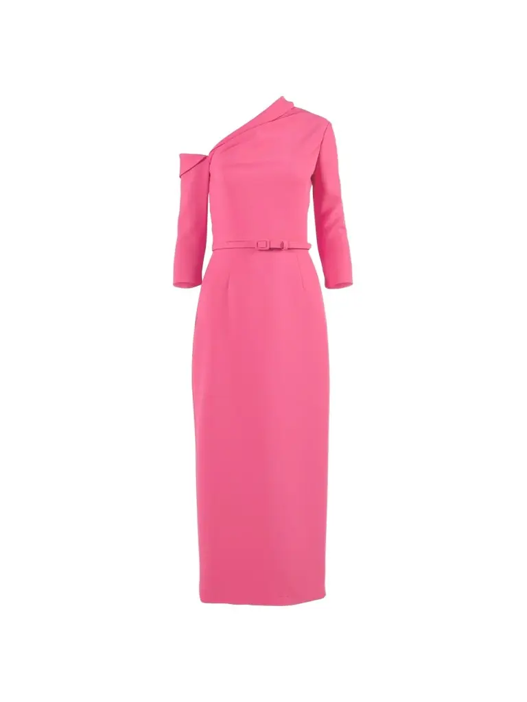 Carolina Herrera Women's Belted One-Shoulder Midi Dress