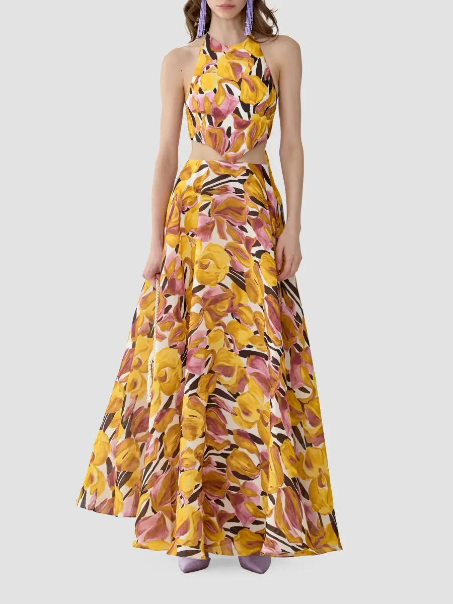 Carolina Herrera Women's Floral Cut-Out Halterneck Floor-Length Dress | Thumbnail 2 Carolina Herrera Women's Floral Cut-Out Halterneck Floor-Length Dress | Thumbnail 2