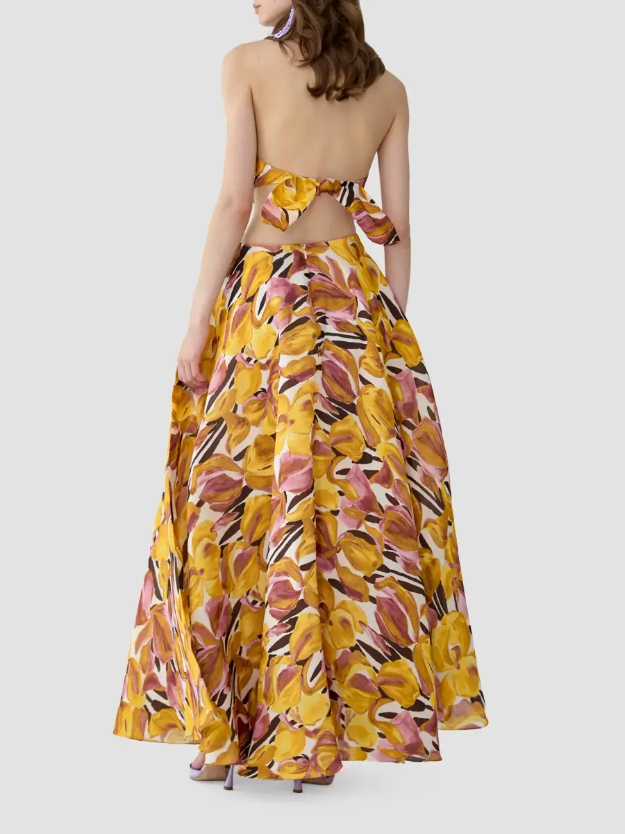 Carolina Herrera Women's Floral Cut-Out Halterneck Floor-Length Dress | Thumbnail 3 Carolina Herrera Women's Floral Cut-Out Halterneck Floor-Length Dress | Thumbnail 3
