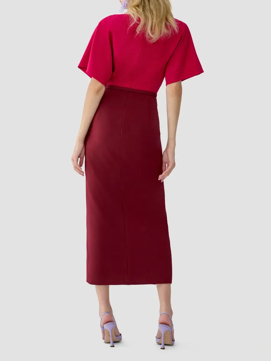 Carolina Herrera Women's Colorblocked Stretch Virgin-Wool Belted Midi Dress | Thumbnail 3 Carolina Herrera Women's Colorblocked Stretch Virgin-Wool Belted Midi Dress | Thumbnail 3