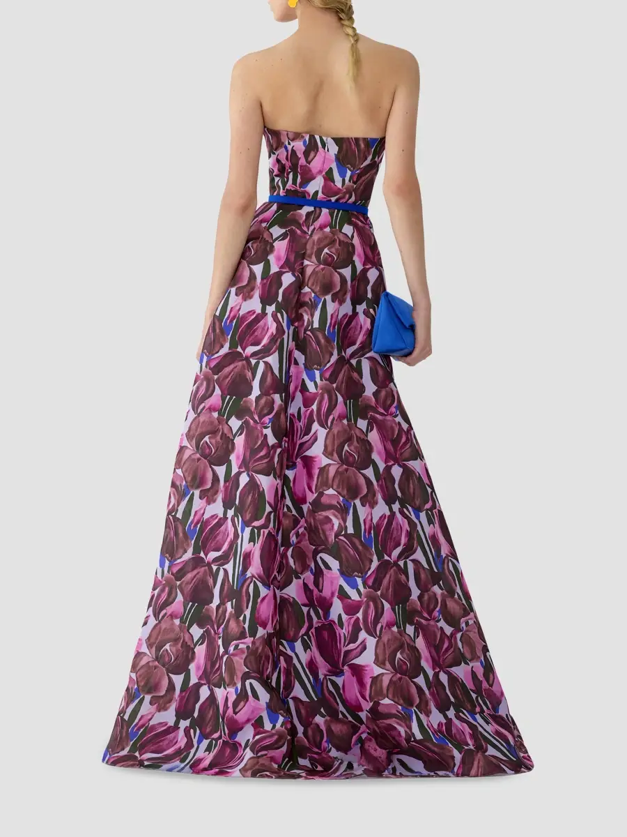 Carolina Herrera Women's Floral Silk Belted Ball Gown | Thumbnail 2 Carolina Herrera Women's Floral Silk Belted Ball Gown | Thumbnail 2