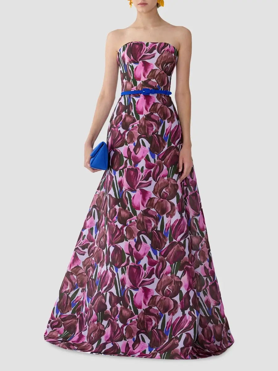 Carolina Herrera Women's Floral Silk Belted Ball Gown | Thumbnail 3 Carolina Herrera Women's Floral Silk Belted Ball Gown | Thumbnail 3