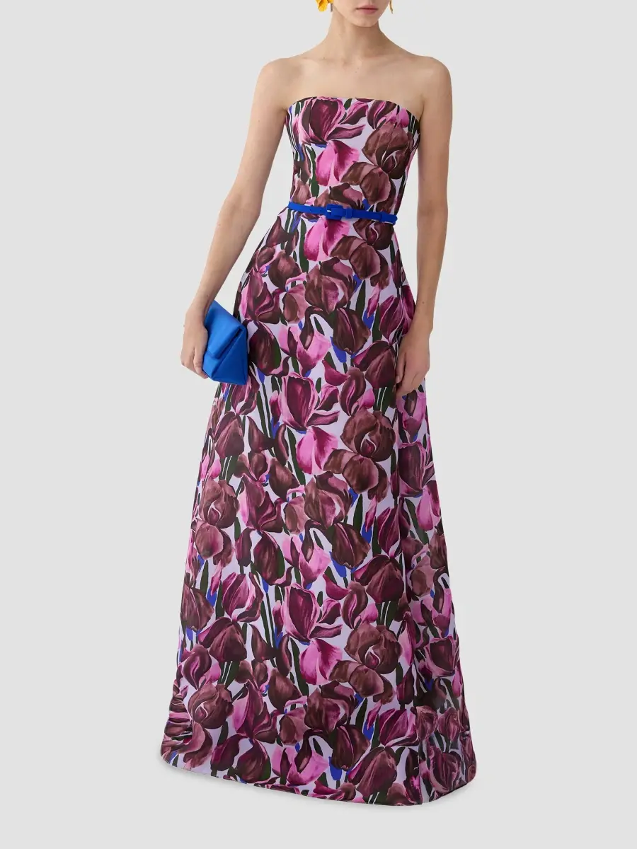 Carolina Herrera Women's Floral Silk Belted Ball Gown | Thumbnail 4 Carolina Herrera Women's Floral Silk Belted Ball Gown | Thumbnail 4
