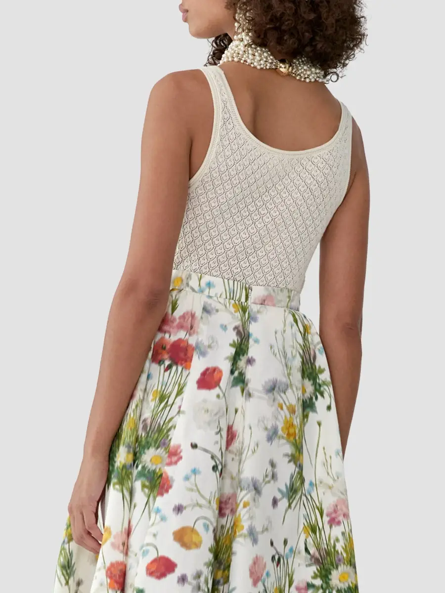 Carolina Herrera Women's Pointelle-Knit Scoopneck Tank | Thumbnail 3 Carolina Herrera Women's Pointelle-Knit Scoopneck Tank | Thumbnail 3