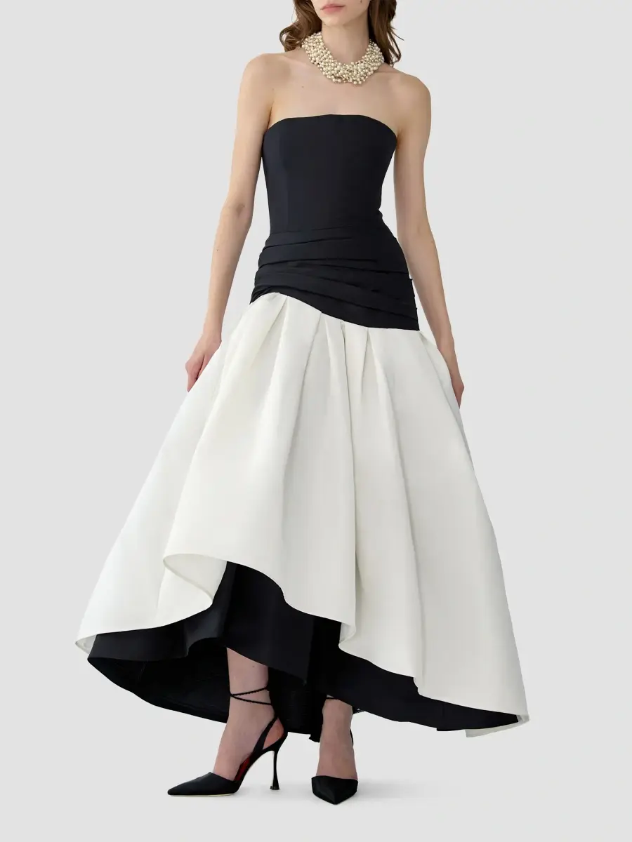 Carolina Herrera Women's Colorblocked Silk Drop-Waist Gown | Thumbnail 2 Carolina Herrera Women's Colorblocked Silk Drop-Waist Gown | Thumbnail 2