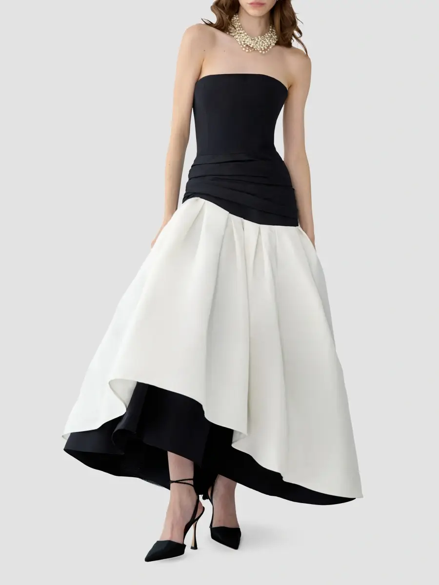 Carolina Herrera Women's Colorblocked Silk Drop-Waist Gown | Thumbnail 4 Carolina Herrera Women's Colorblocked Silk Drop-Waist Gown | Thumbnail 4