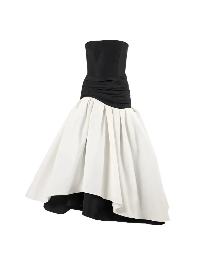 Carolina Herrera Women's Colorblocked Silk Drop-Waist Gown