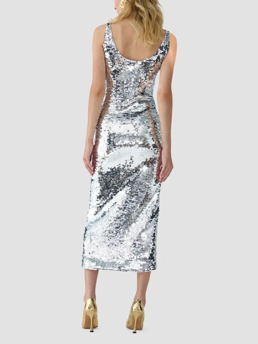 Carolina Herrera Women's Sequined Scoopneck Sleeveless Midi Dress | Thumbnail 3 Carolina Herrera Women's Sequined Scoopneck Sleeveless Midi Dress | Thumbnail 3