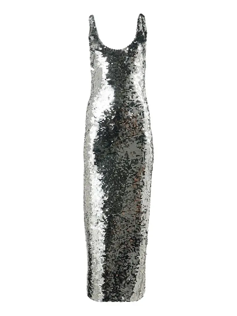 Carolina Herrera Women's Sequined Scoopneck Sleeveless Midi Dress
