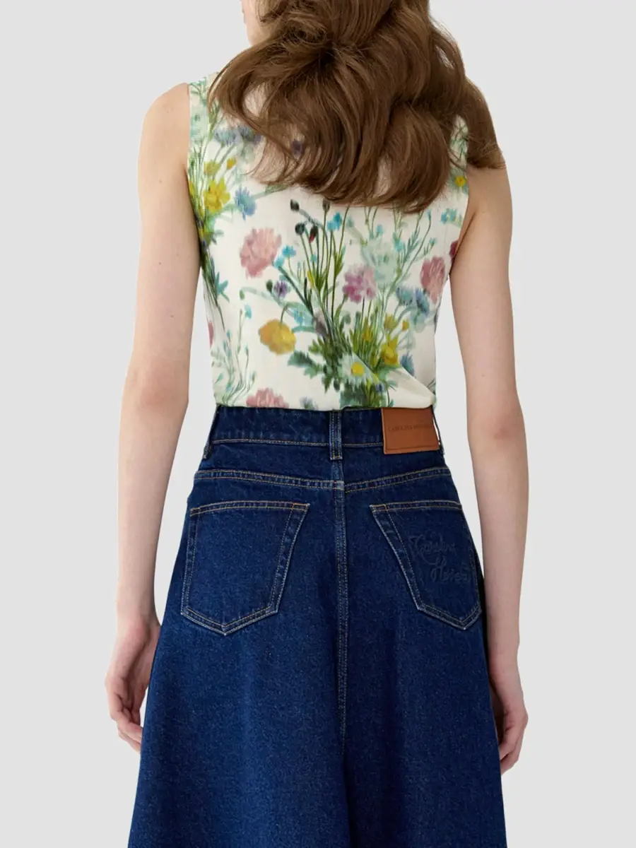 Carolina Herrera Women's Floral Silk Sweater Tank | Thumbnail 3