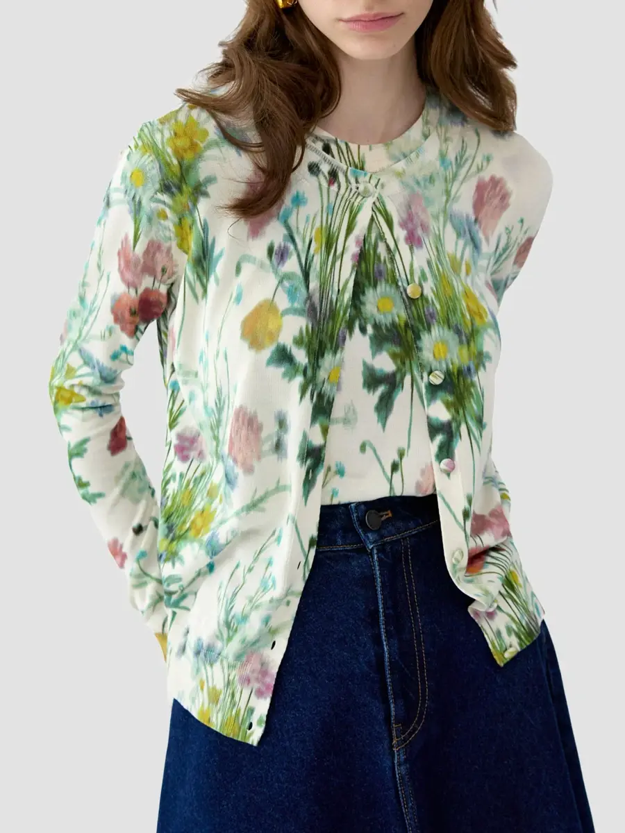Carolina Herrera Women's Floral Silk Sweater Tank | Thumbnail 5