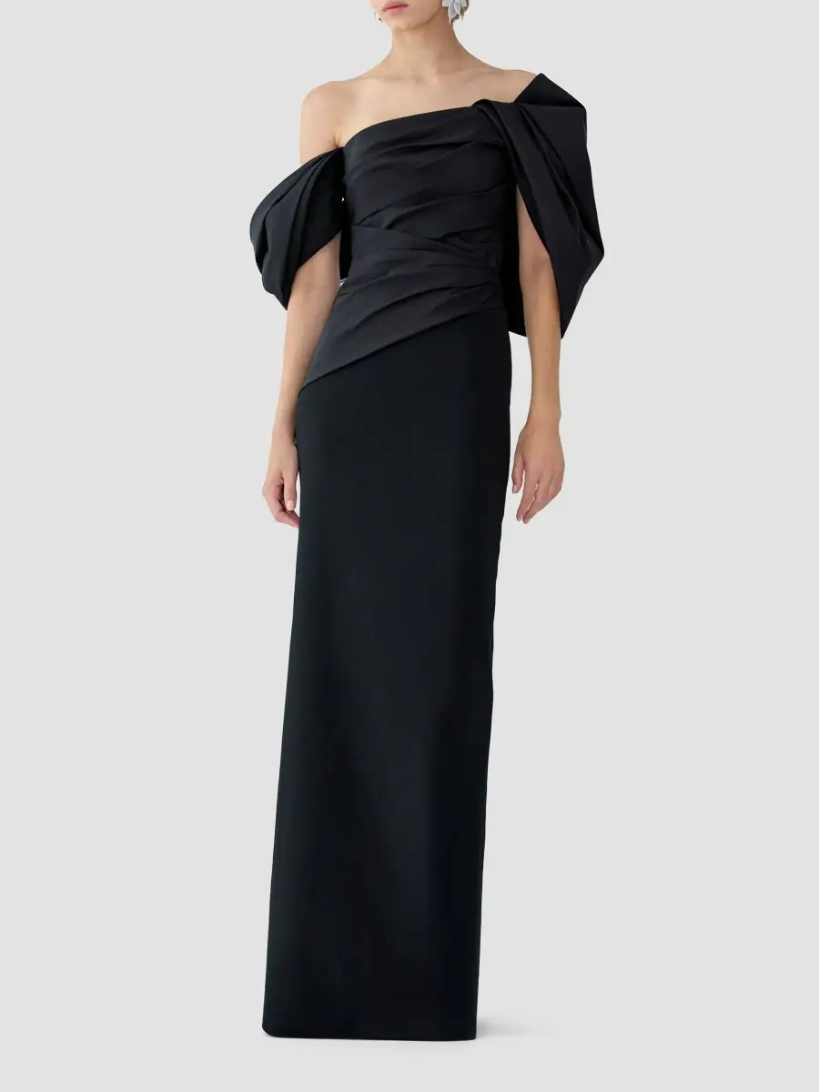 Carolina Herrera Women's Ruched Silk Asymmetric Column Gown | Thumbnail 2 Carolina Herrera Women's Ruched Silk Asymmetric Column Gown | Thumbnail 2