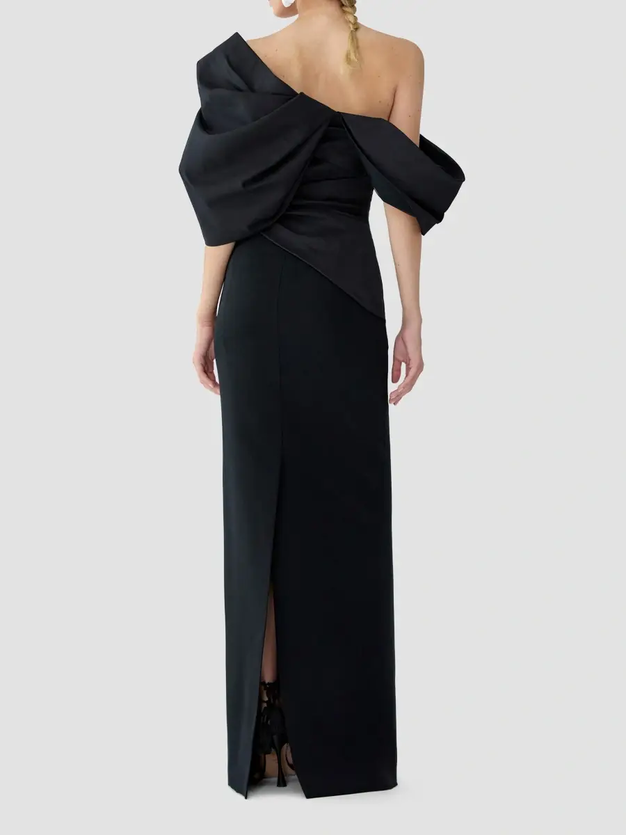 Carolina Herrera Women's Ruched Silk Asymmetric Column Gown | Thumbnail 3 Carolina Herrera Women's Ruched Silk Asymmetric Column Gown | Thumbnail 3