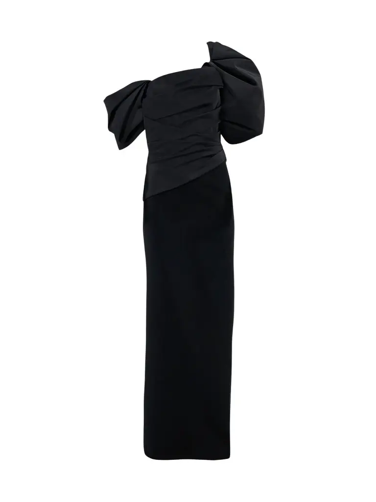 Carolina Herrera Women's Ruched Silk Asymmetric Column Gown